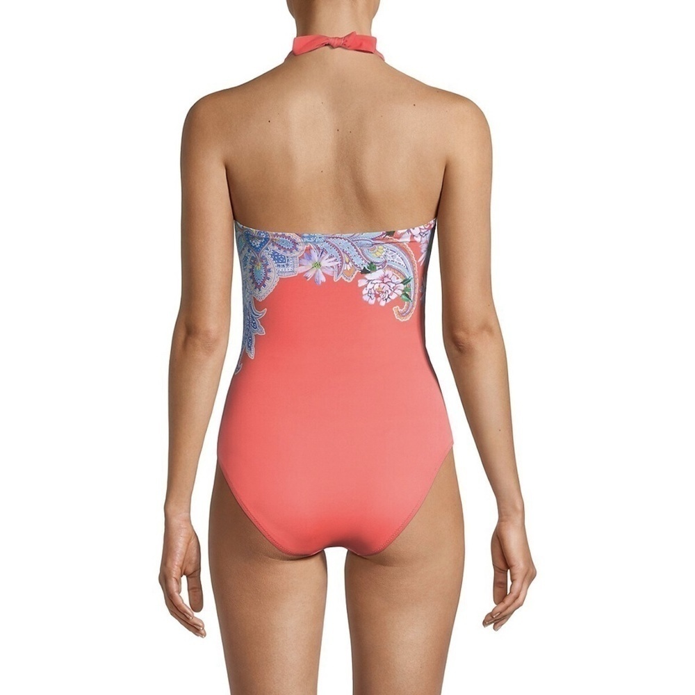 NWT Johnny Was Drew Twist One Piece Halter Swimsuit Floral Paisley Sz. S - Picture 5 of 5